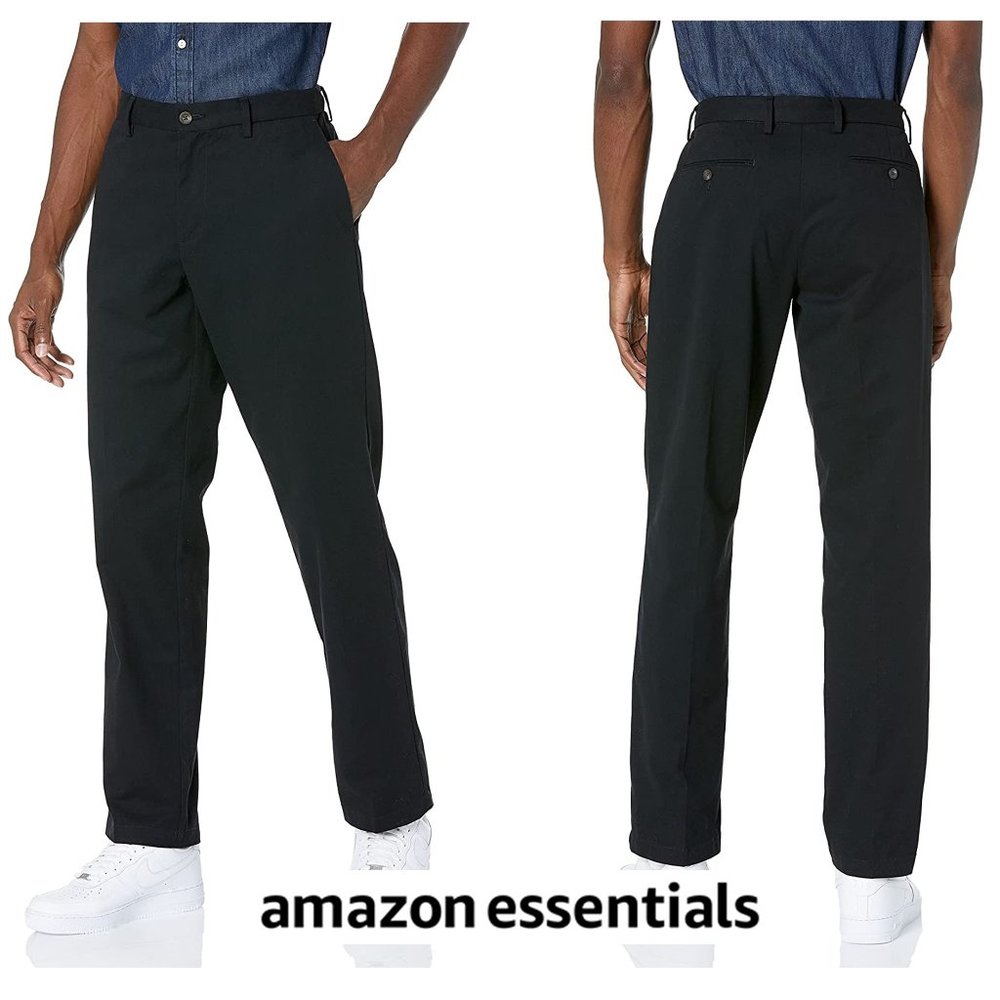 AMAZON ESSENTIALS Classic-Fit Wrinkle-Resistant Flat-Front Chino  NEW!!